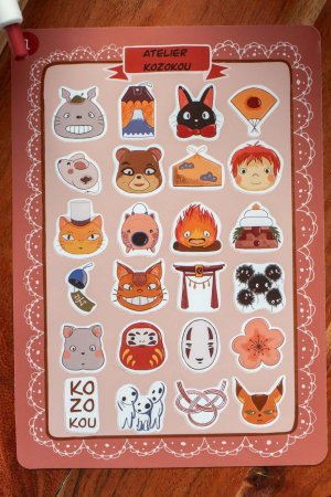 Planche d'autocollant - Animaux Ghibli