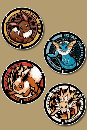 Poke Evolution- Lot de 4 Stickers