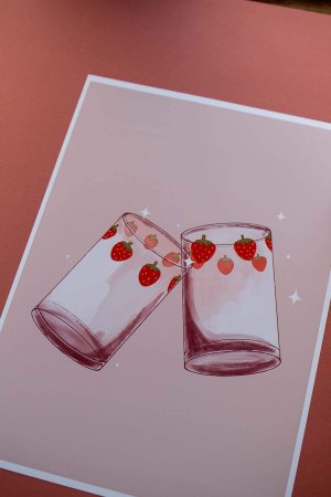 Les verres de Nana - Illustration -Affiche